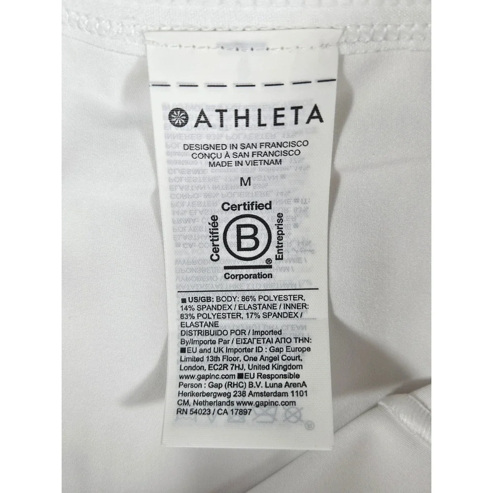 Athleta Match Point Pleated Colorblock Skort White Red Pink Stripe 694842 Medium - Picture 6 of 11